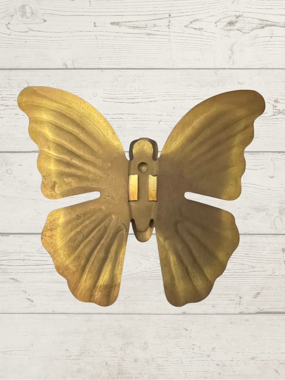 Vintage Brass Butterfly Wall Hanging Art Set of 3 Flame Treated 70s MCM Decor - Picture 7 of 11